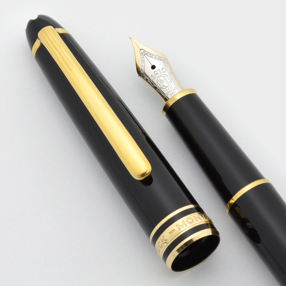 Montblanc Meisterstuck 144 - Black, Gold Plated Trim, 14k Fine Nib